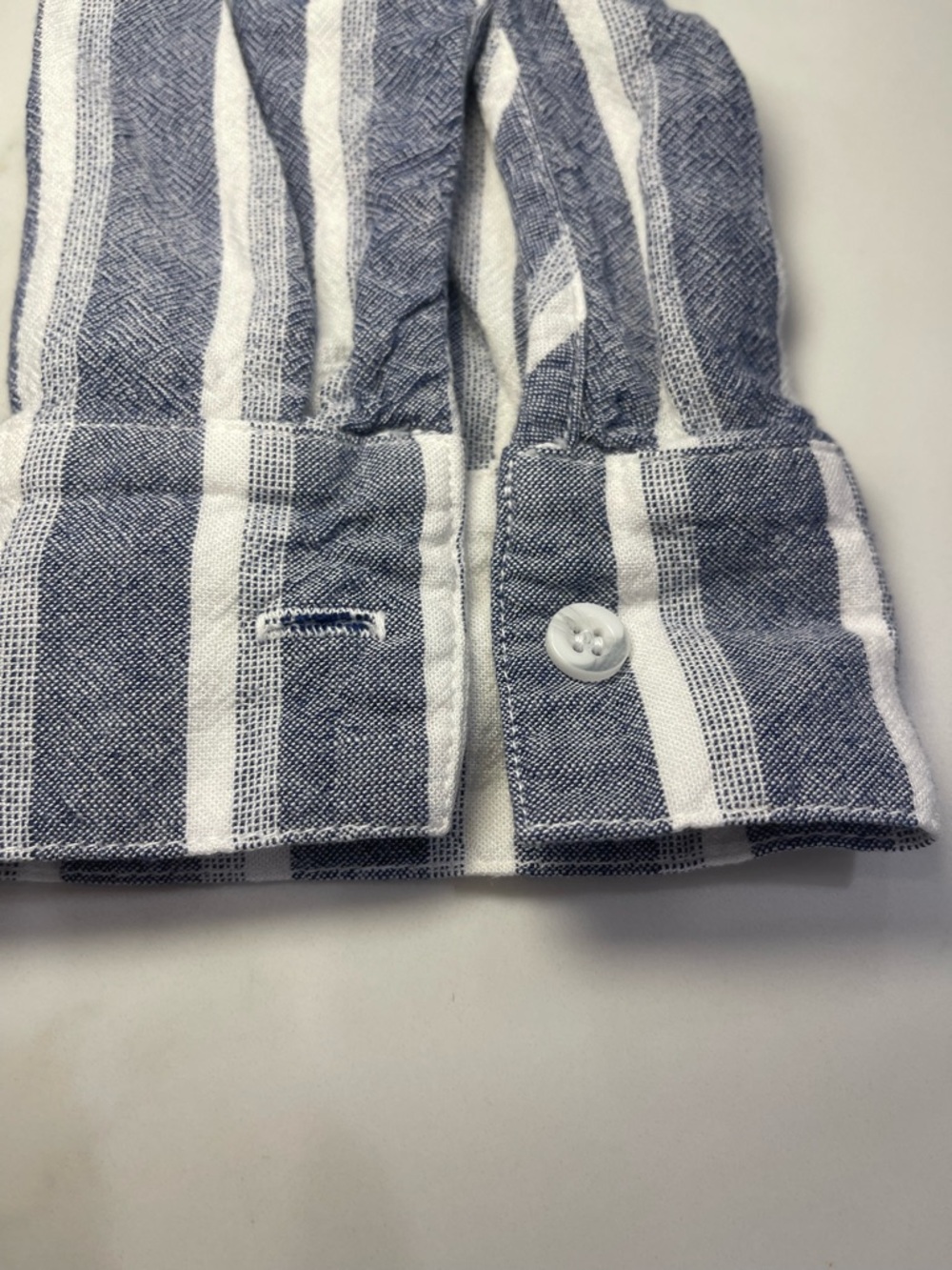 Like NEW! Bella Dahl Striped Button-Front Tie Hem Top - Blue & White - Picture 7 of 16